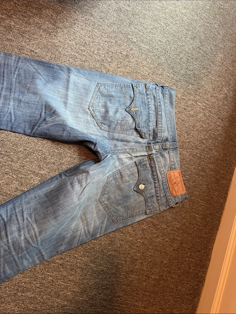 True Religion Straight-Leg Blue Jeans